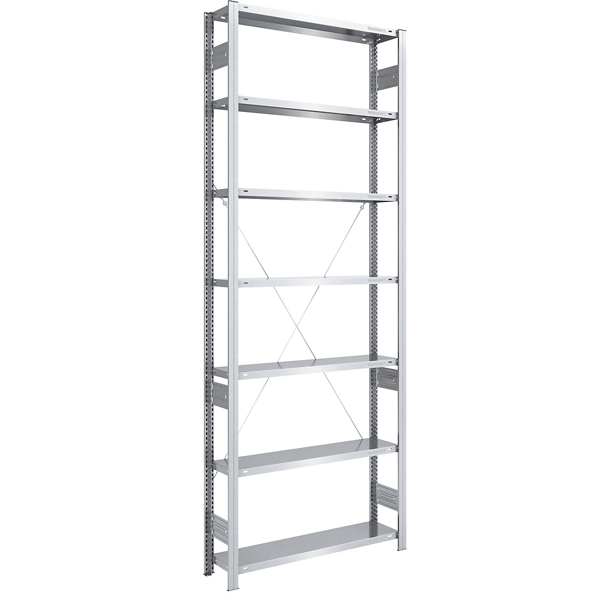 Estantería ensamblable de almacén, galvanizada, construcción semipesada &ndash; eurokraft pro