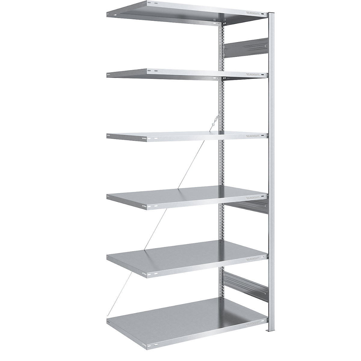 Estantería ensamblable de almacén, galvanizada, construcción semipesada &ndash; eurokraft pro