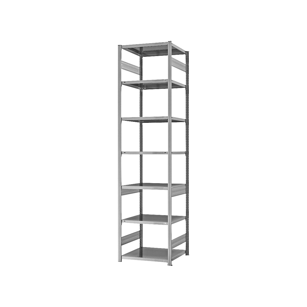 Estantería ensamblable de almacén, galvanizada, construcción semipesada &ndash; eurokraft pro