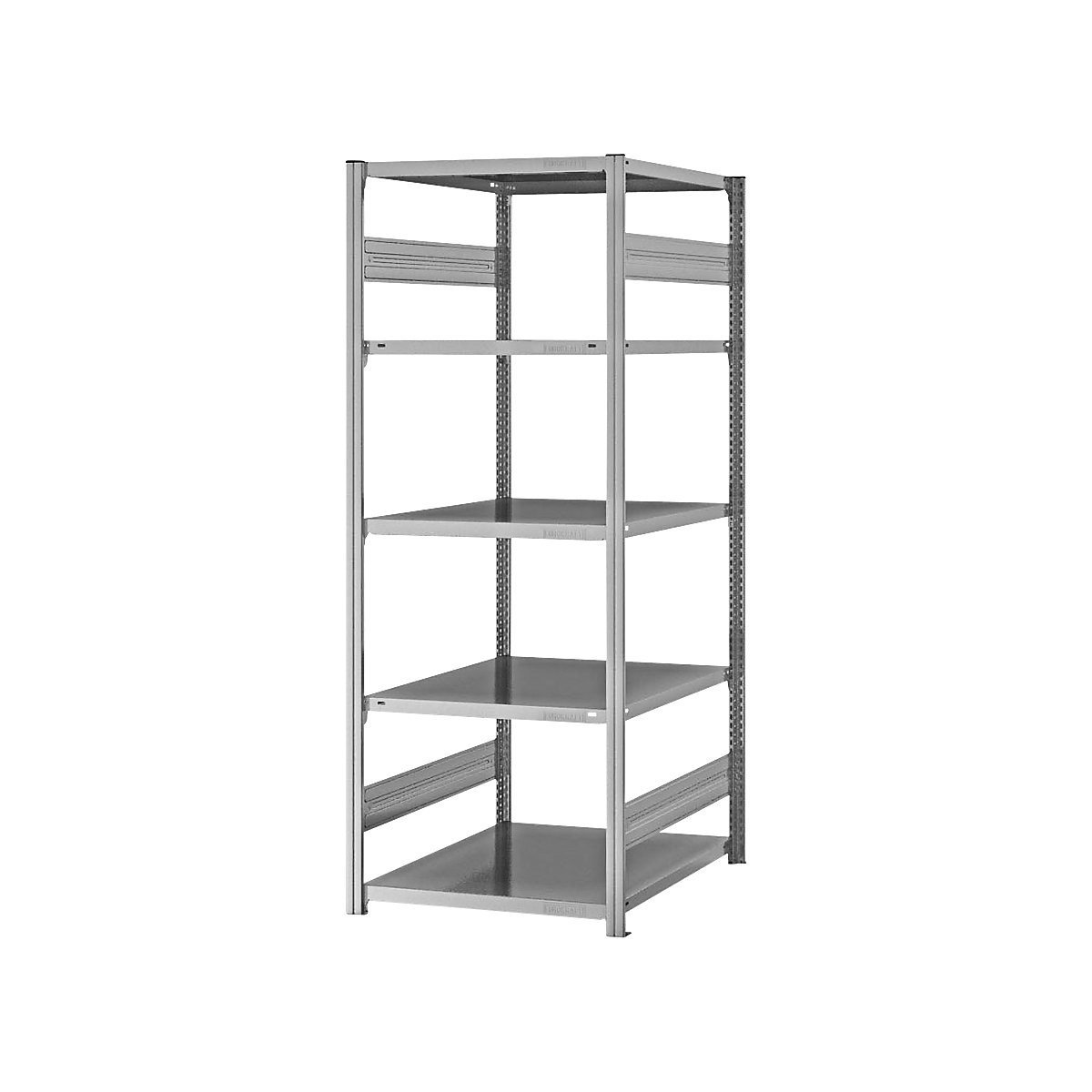 Estantería ensamblable de almacén, galvanizada, construcción semipesada &ndash; eurokraft pro