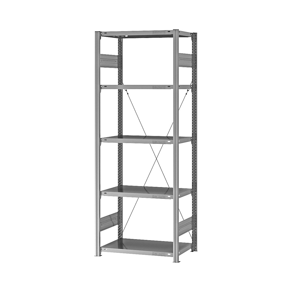 Estantería ensamblable de almacén, galvanizada, construcción semipesada &ndash; eurokraft pro