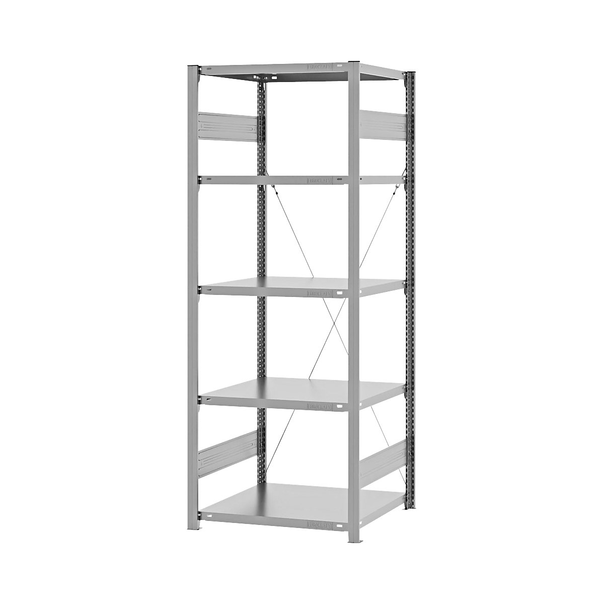 Estantería ensamblable de almacén, galvanizada, construcción semipesada &ndash; eurokraft pro