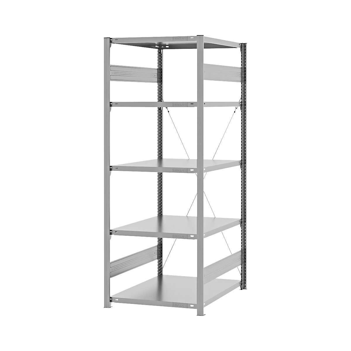 Estantería ensamblable de almacén, galvanizada, construcción semipesada &ndash; eurokraft pro