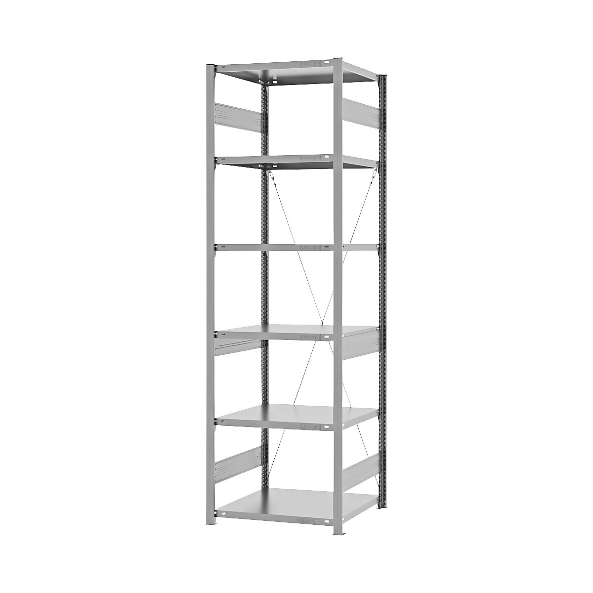 Estantería ensamblable de almacén, galvanizada, construcción semipesada &ndash; eurokraft pro
