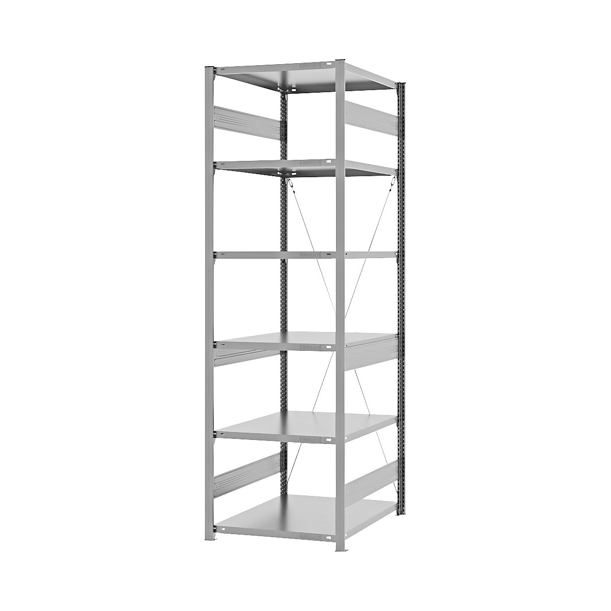 Estantería ensamblable de almacén, galvanizada, construcción semipesada &ndash; eurokraft pro