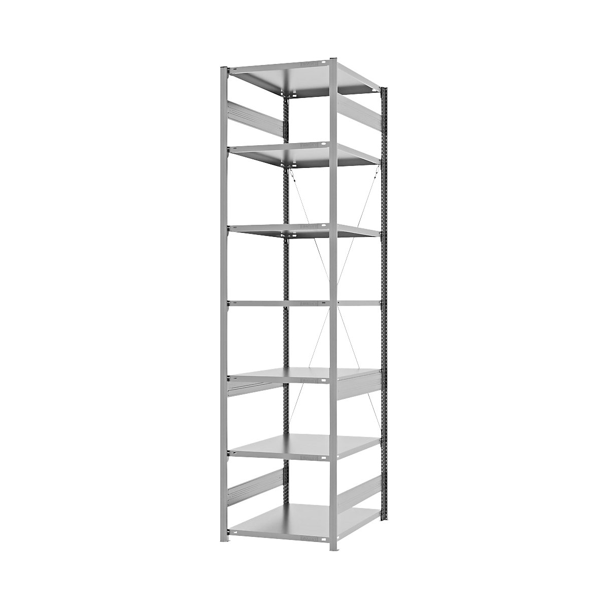 Estantería ensamblable de almacén, galvanizada, construcción semipesada &ndash; eurokraft pro