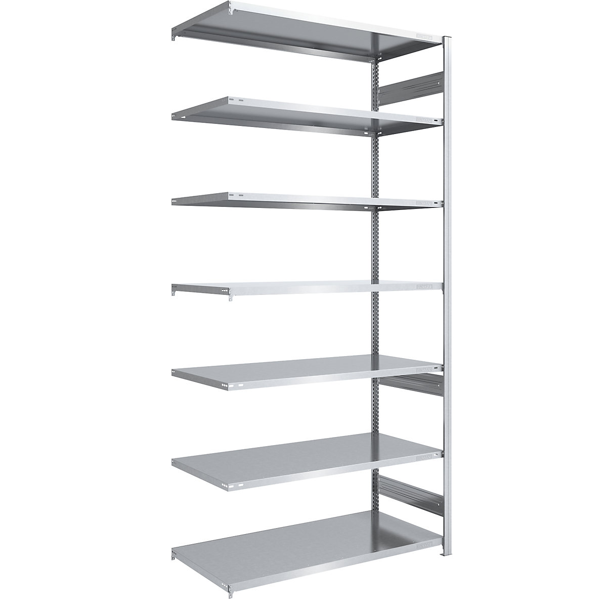 EUROKRAFTpro – Estantería ensamblable para almacén, galvanizada, H x A 3000 x 1300 mm, con 7 baldas de acero, estantería de ampliación, carga por balda 190 kg, profundidad 800 mm