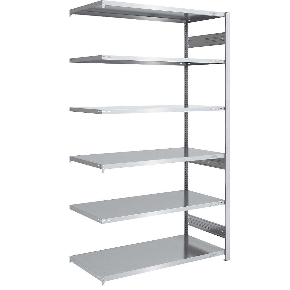 EUROKRAFTpro – Estantería ensamblable para almacén, galvanizada, H x A 2500 x 1300 mm, con 6 baldas de acero, estantería de ampliación, carga por balda 240 kg, profundidad 800 mm