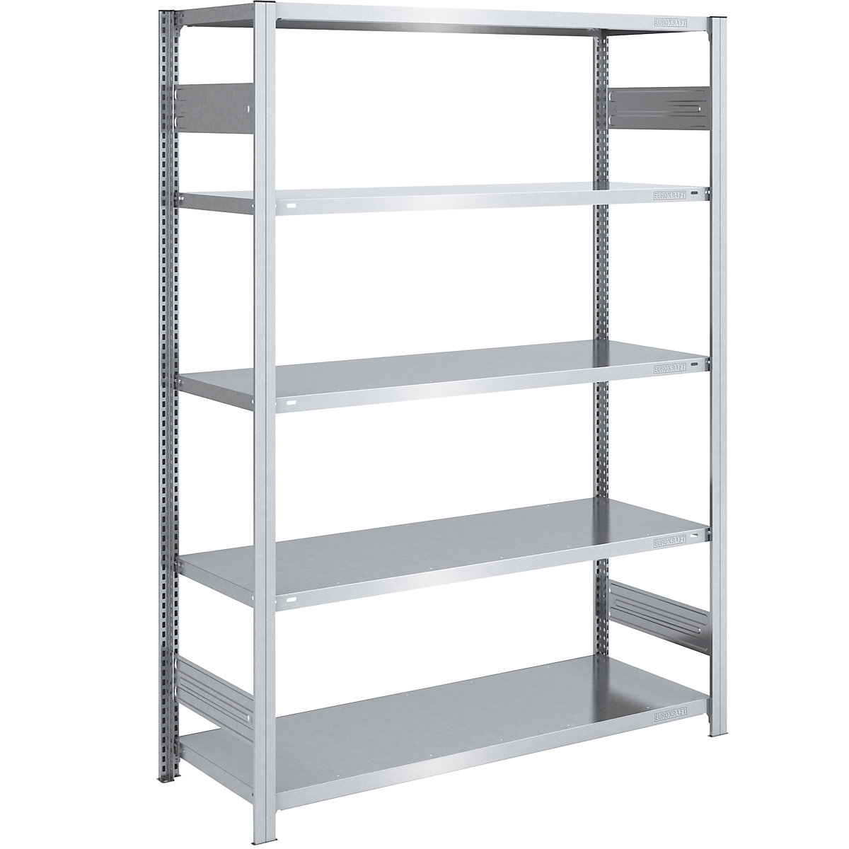 EUROKRAFTpro – Estantería ensamblable para almacén, galvanizada, H x A 2000 x 1300 mm, con 5 baldas de acero, estantería básica, carga por balda 190 kg, profundidad 600 mm