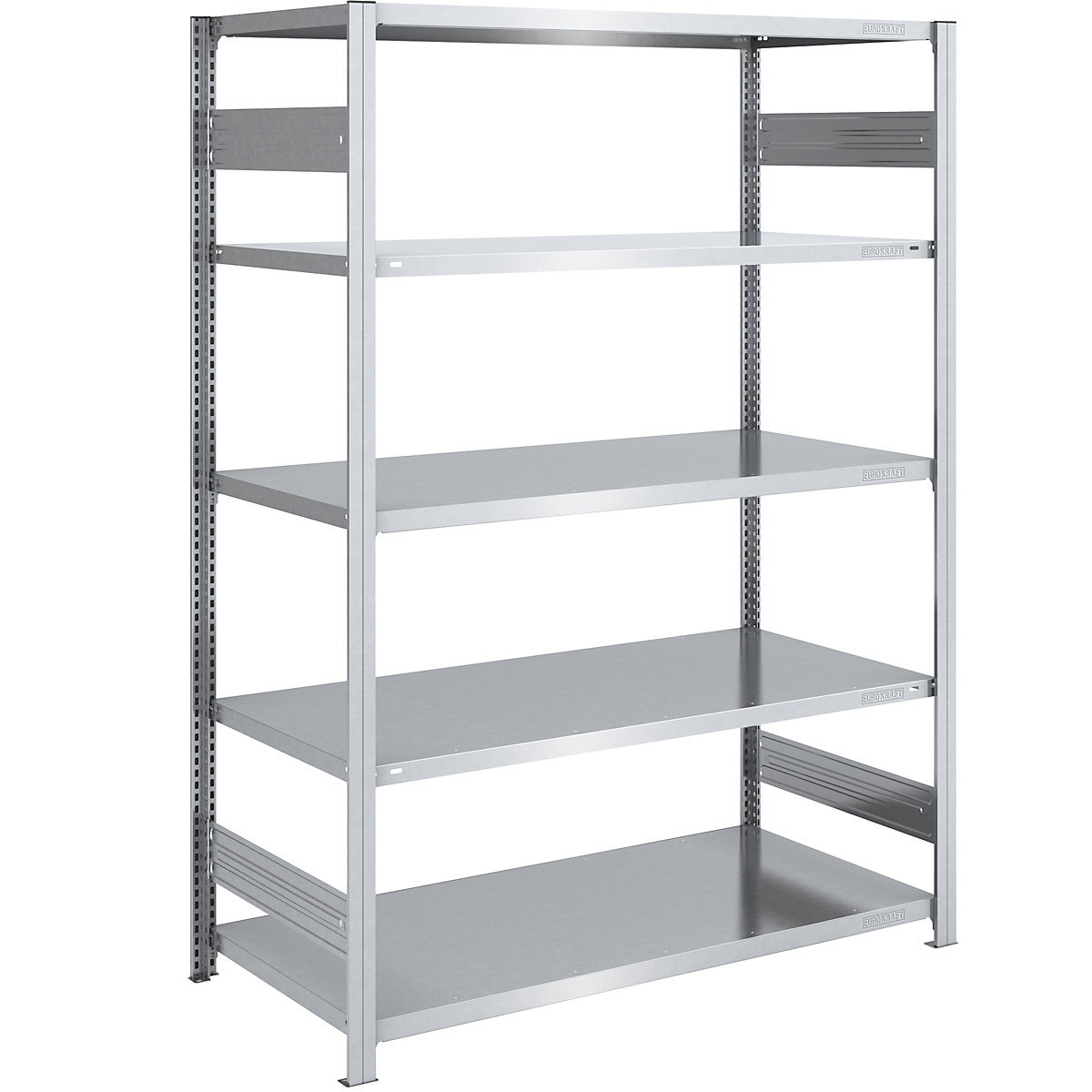 EUROKRAFTpro – Estantería ensamblable para almacén, galvanizada, H x A 2000 x 1300 mm, con 5 baldas de acero, estantería básica, carga por balda 240 kg, profundidad 800 mm