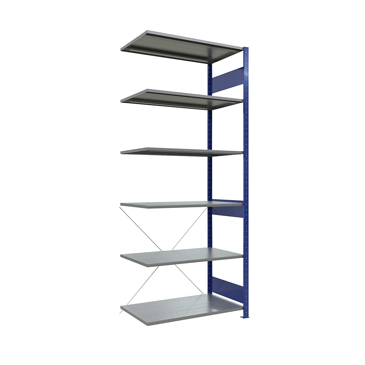 Estantería ensamblable – eurokraft pro, de una hilera, A x P de balda 1000 x 600 mm, azul, altura 2500 mm, estantería de ampliación-19