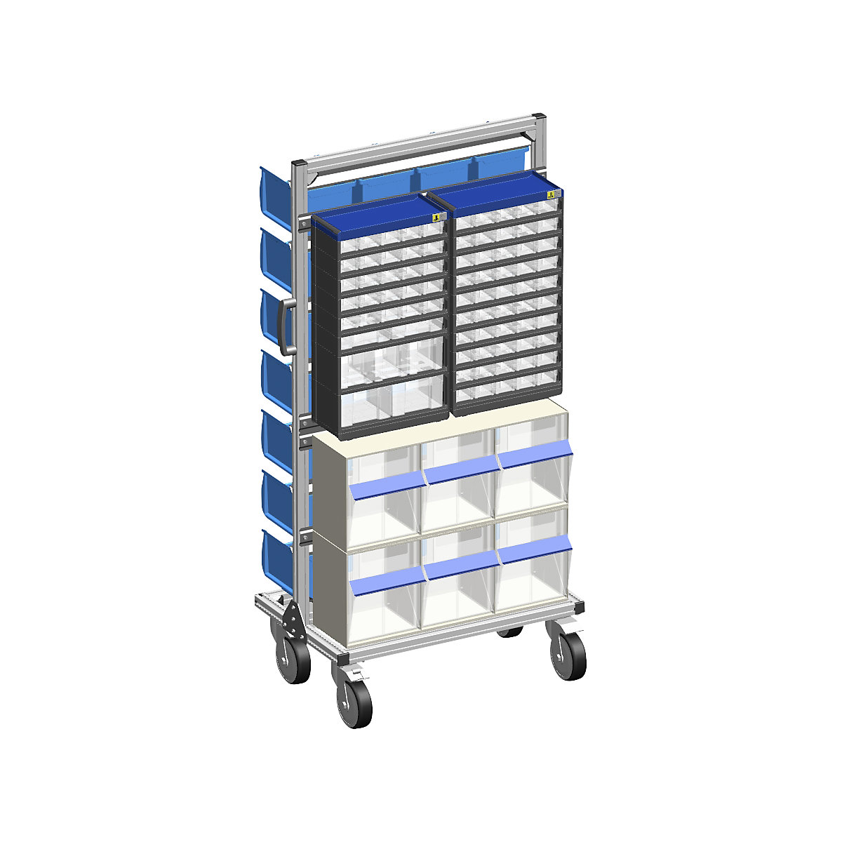 Estantería rodante combinada de aluminio