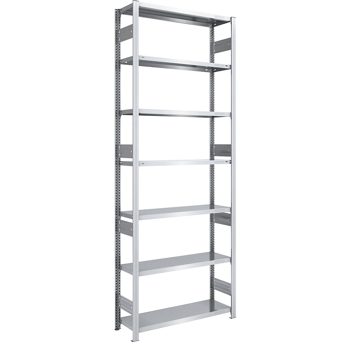 hofe – Estantería ensamblable para cargas pesadas, galvanizada, por ambos lados, altura de estantería 3000 mm, 7 baldas, estantería básica, A x P 1000 x 400 mm