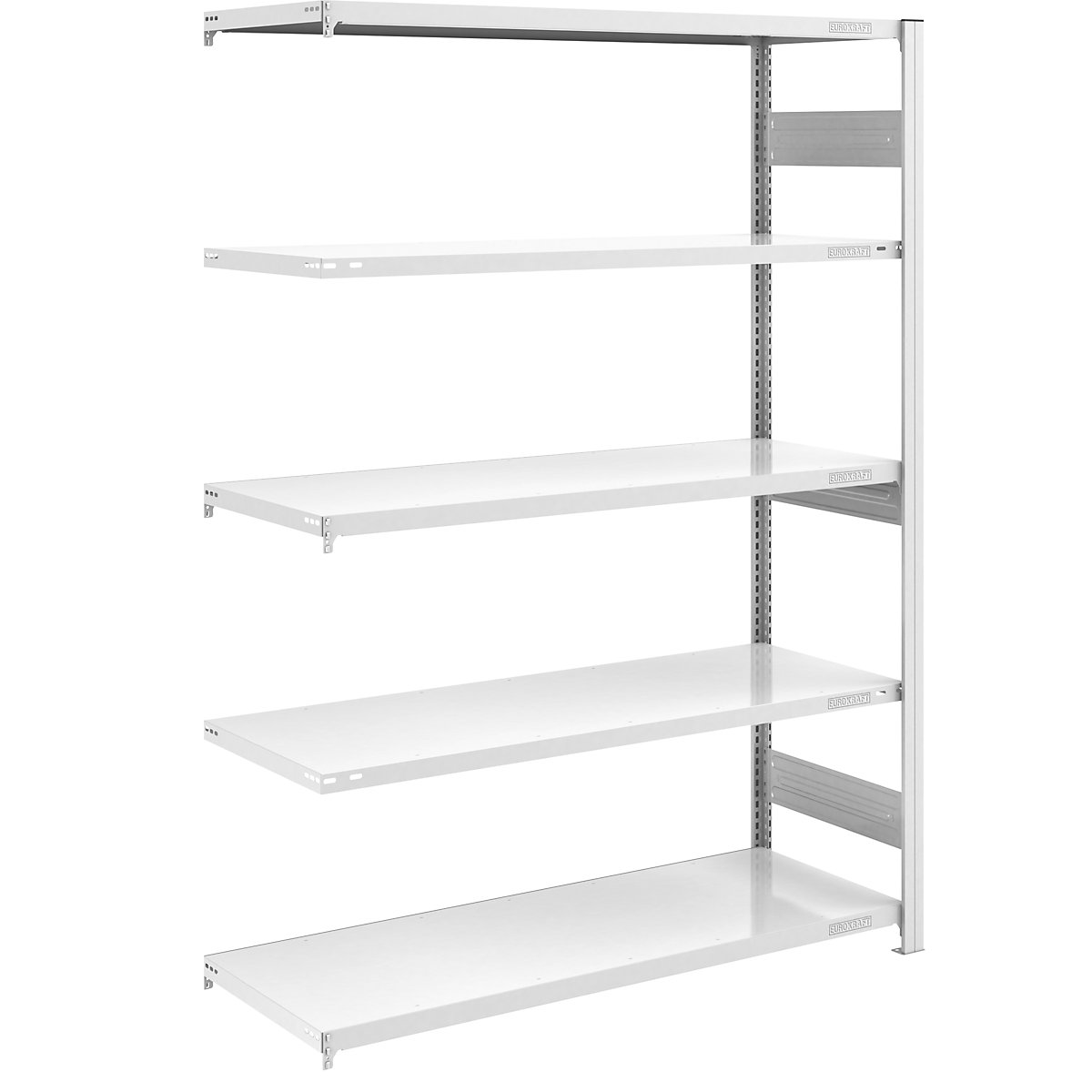 hofe – Estantería ensamblable para cargas pesadas, gris, por ambos lados, altura de estantería 2000 mm, 5 baldas, estantería de ampliación, A x P 1300 x 600 mm