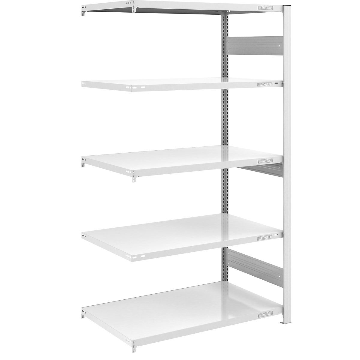 hofe – Estantería ensamblable para cargas pesadas, gris, por ambos lados, altura de estantería 2000 mm, 5 baldas, estantería de ampliación, A x P 1000 x 800 mm