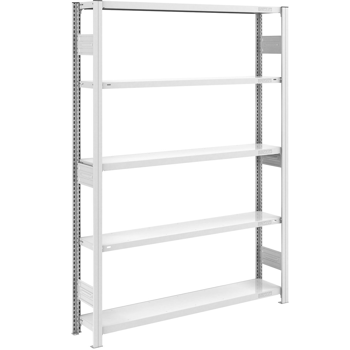 hofe – Estantería ensamblable para cargas pesadas, gris, por ambos lados, altura de estantería 2000 mm, 5 baldas, estantería básica, A x P 1300 x 300 mm
