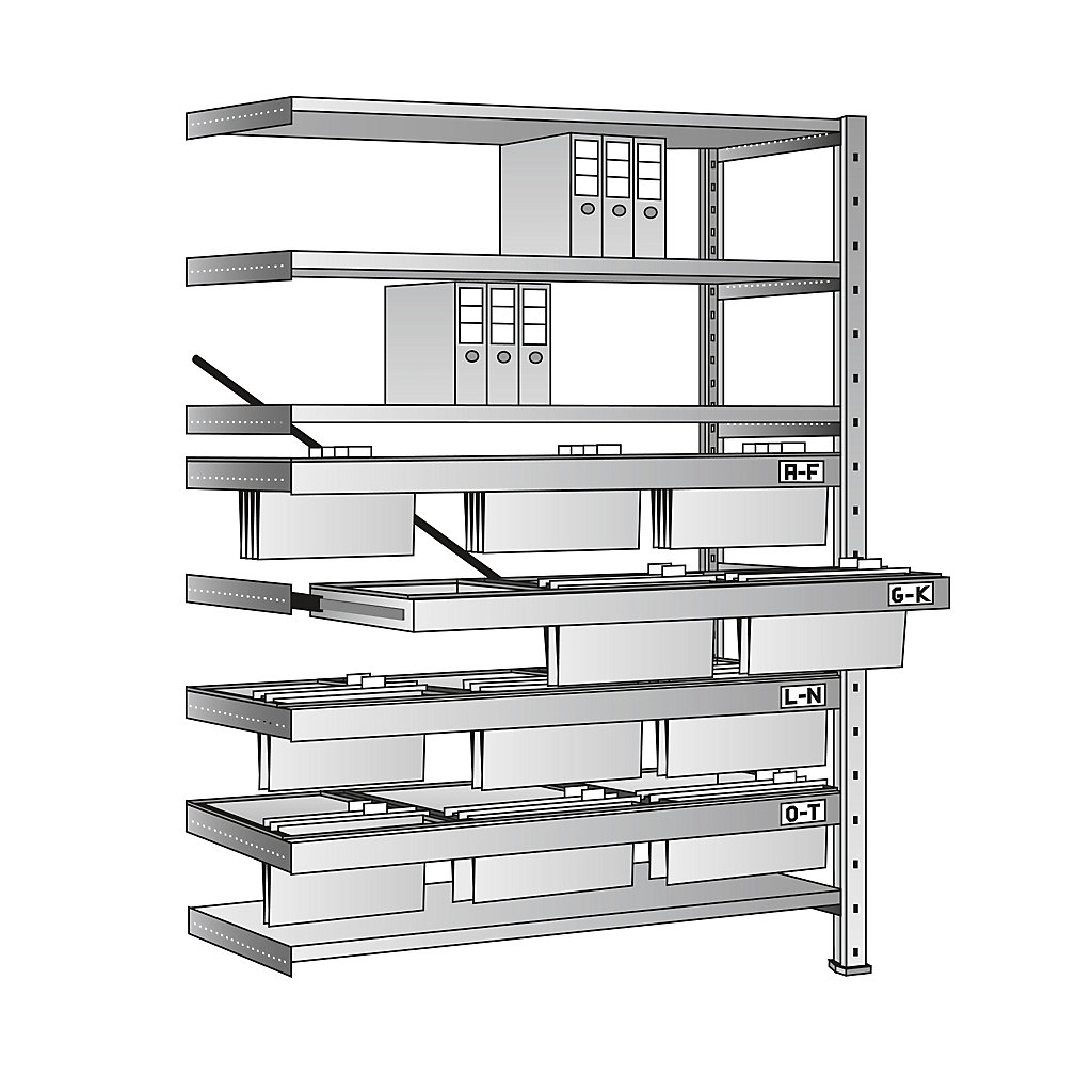 Estanterías para archivos, estanterías para carpetas | KAISER+KRAFT España
