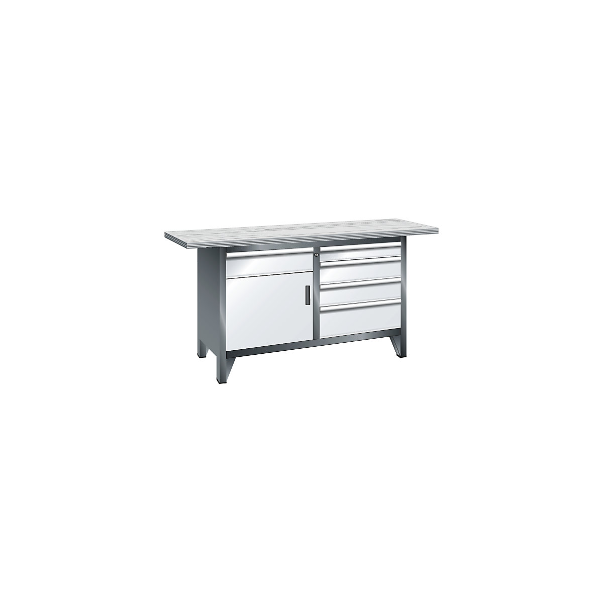 Établi de largeur 1500 mm, sur piétement &ndash; LISTA