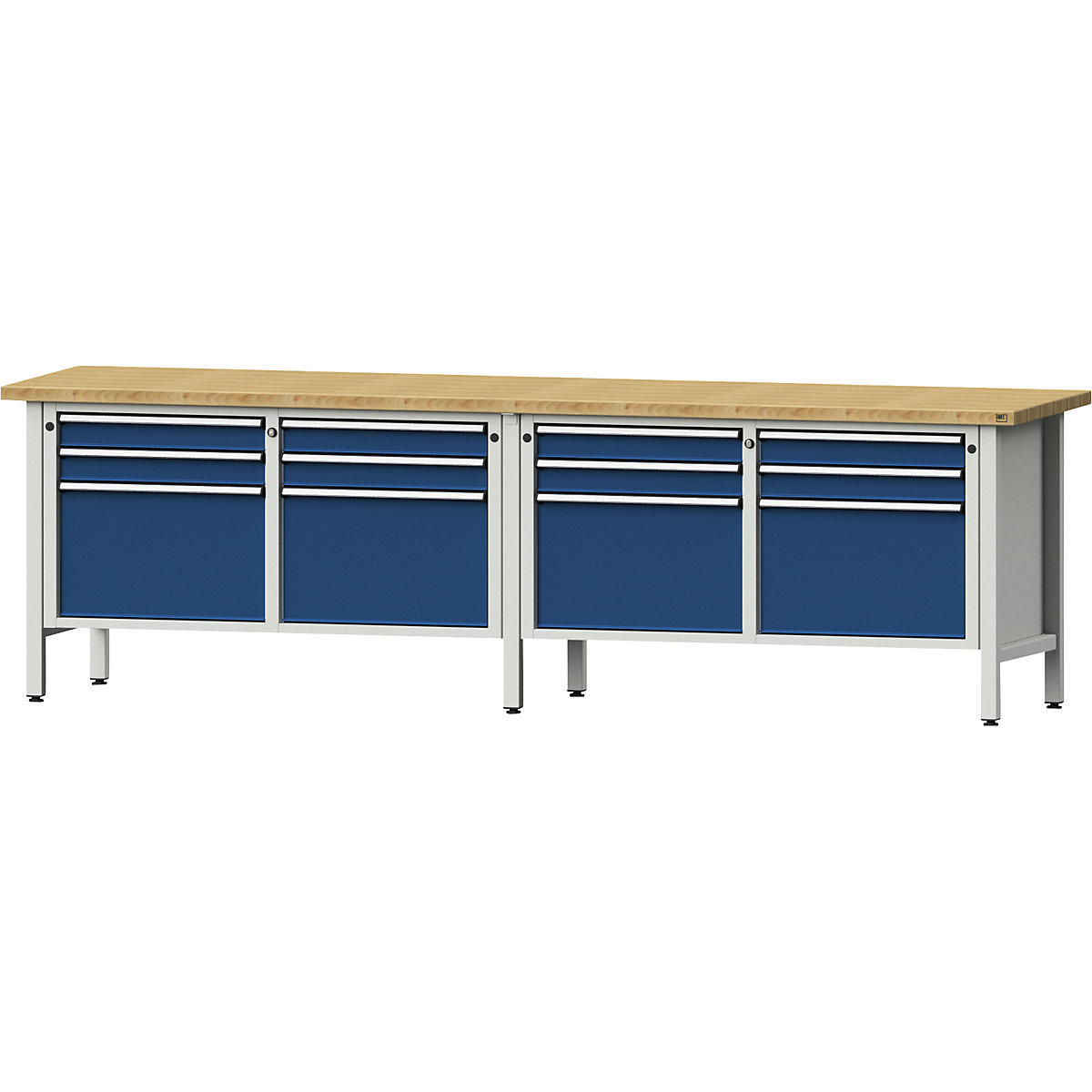 Établi de largeur 2800 mm, sur piétement – ANKE