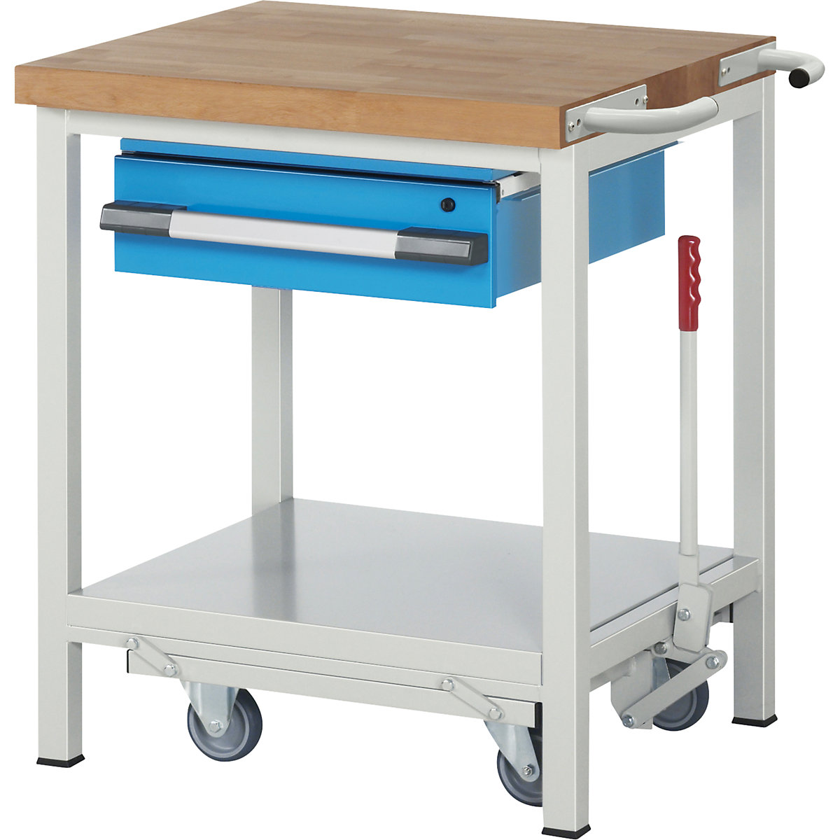 Établi mobile à châssis escamotable, sur piétement Série 8000 &ndash; eurokraft pro