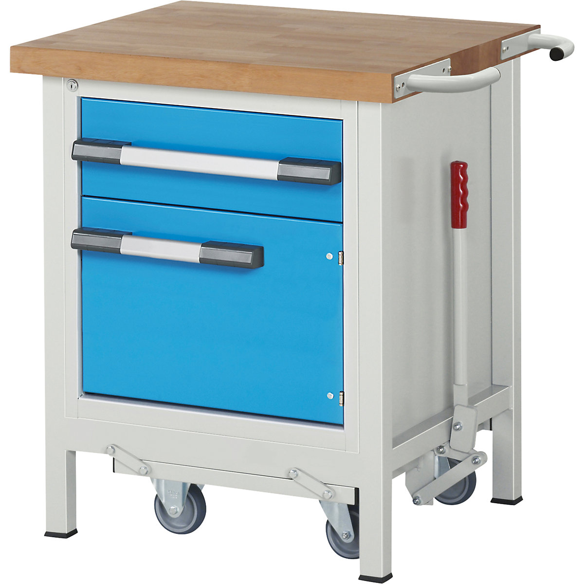 Établi mobile à châssis escamotable, sur piétement Série 8000 &ndash; eurokraft pro