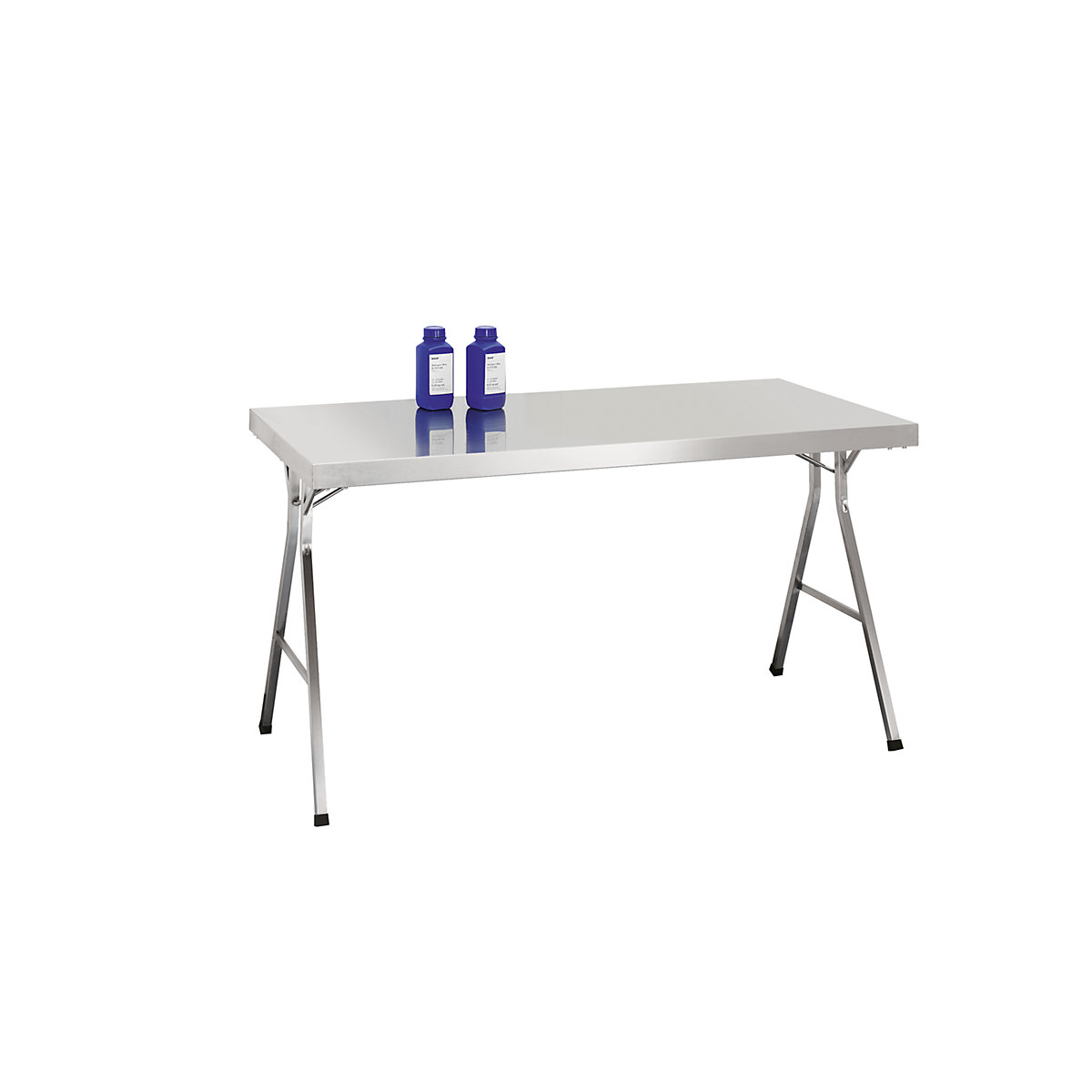 Table pliante en inox: hauteur de travail 850 mm