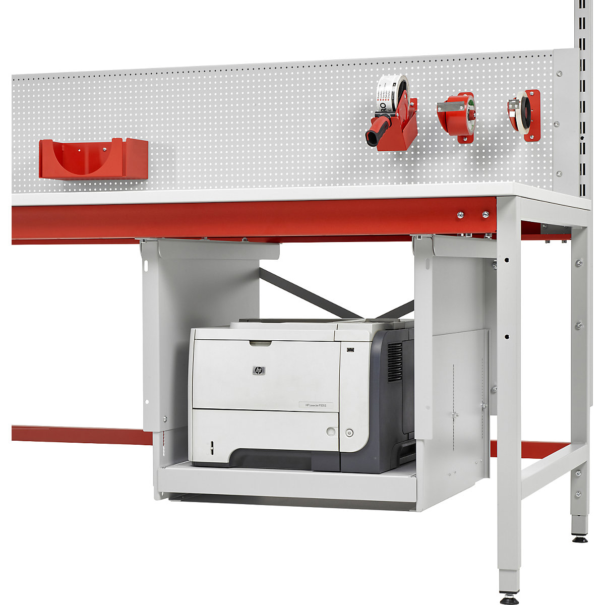 Tiroir coulissant, pour montage sous table, pour imprimante, h x l x p intérieures 450 – 600 x 534 x 600 mm-3