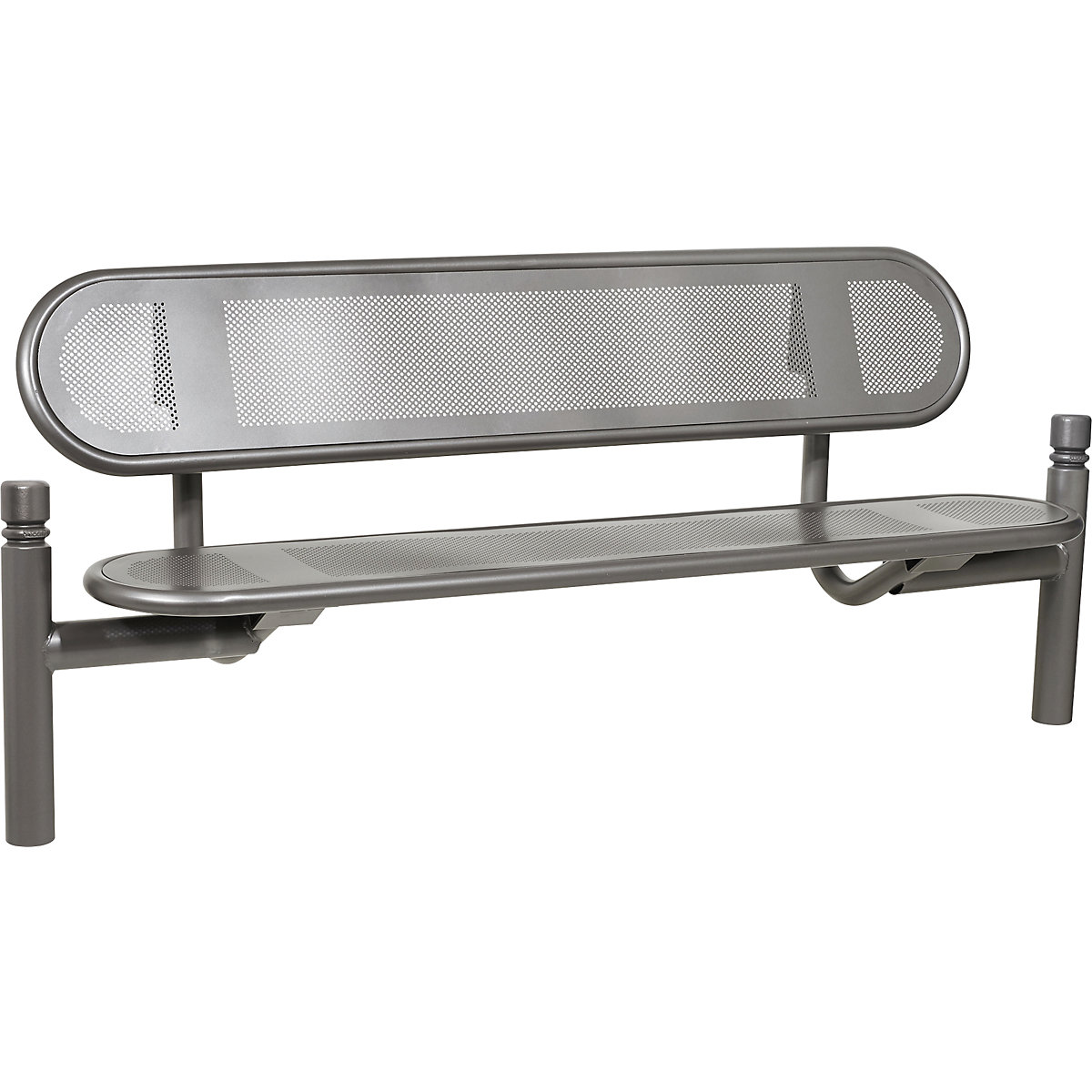 ESTORIL bench – PROCITY, city, length 1800 mm, charcoal, with back rest-4