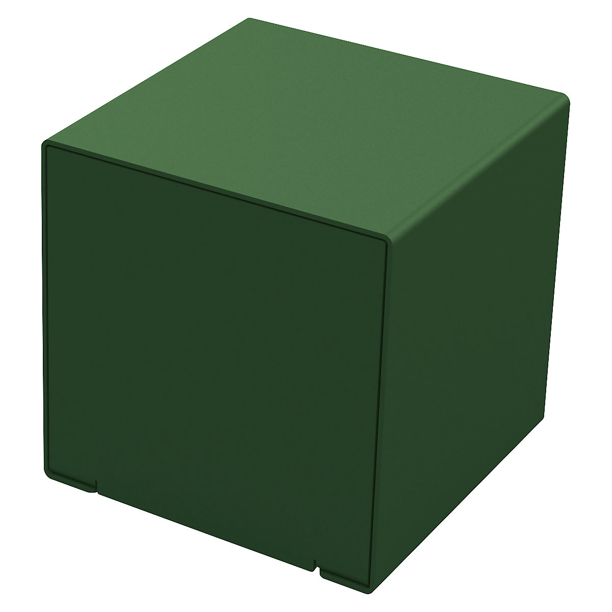 KUBE cube seat made of steel – PROCITY, overall height 450 mm, moss green-2