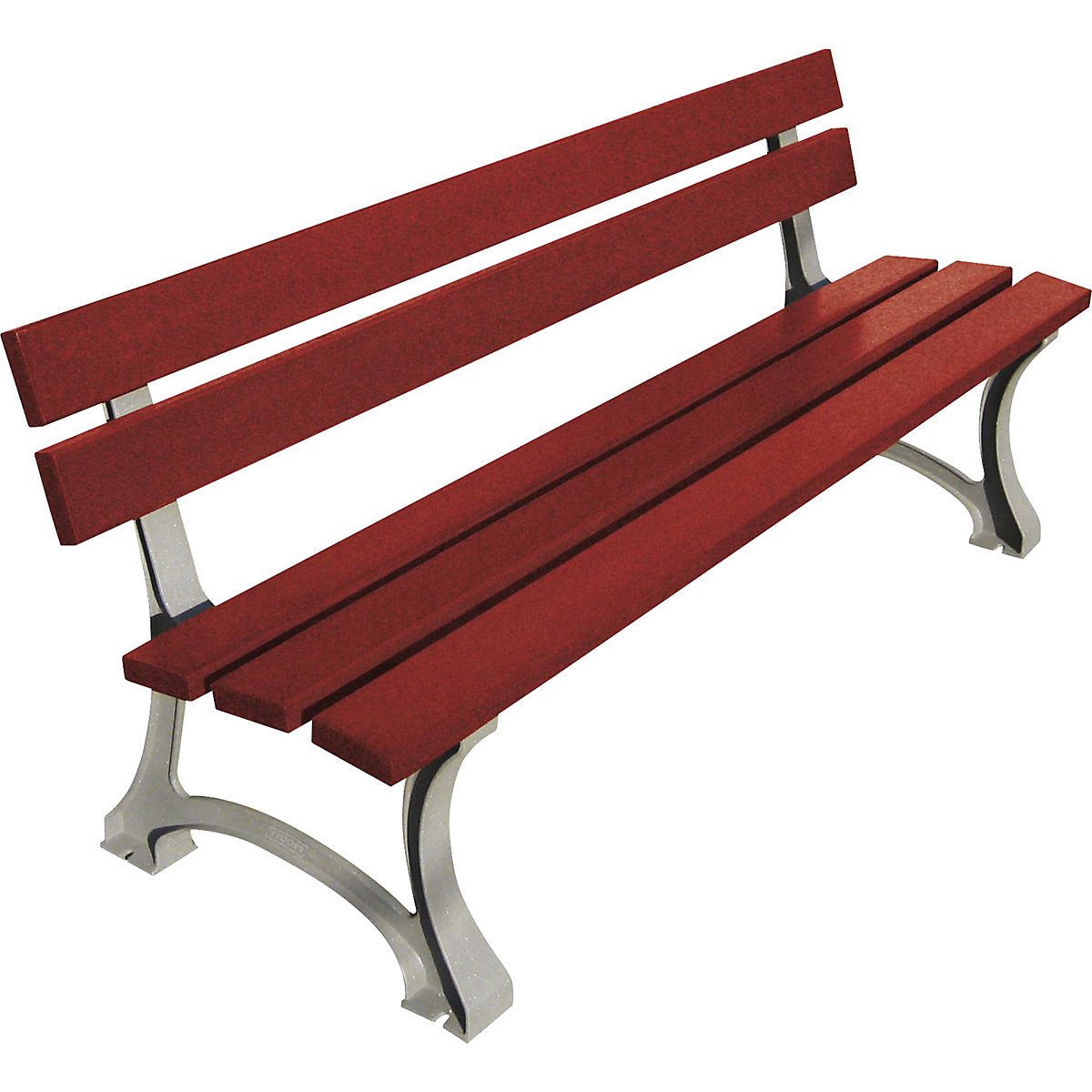MORA park bench – PROCITY, overall height 746 mm, length 1800 mm, tropical wood, mahogany-2