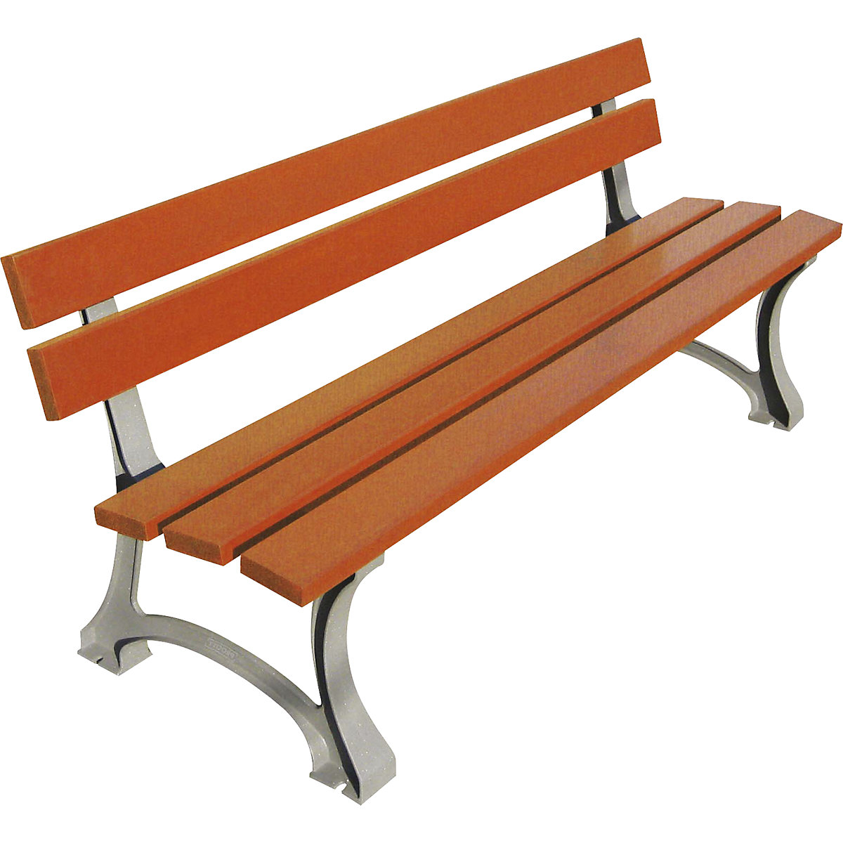 MORA park bench – PROCITY, overall height 746 mm, length 1800 mm, tropical wood, light oak-4