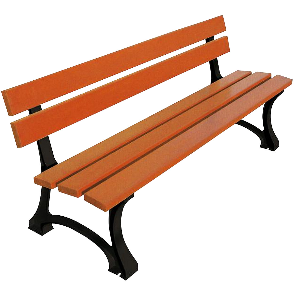 MORA park bench – PROCITY, overall height 746 mm, length 1800 mm, soft wood, light oak-3