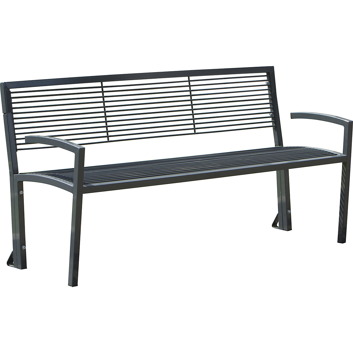 Metal bench, in grey cast iron finish, LxWxH 1500 x 555 x 780 mm