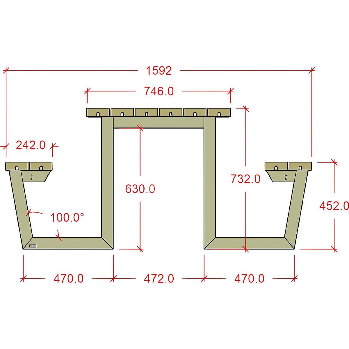 Picnic bench for 6 people (Product illustration 4)-3