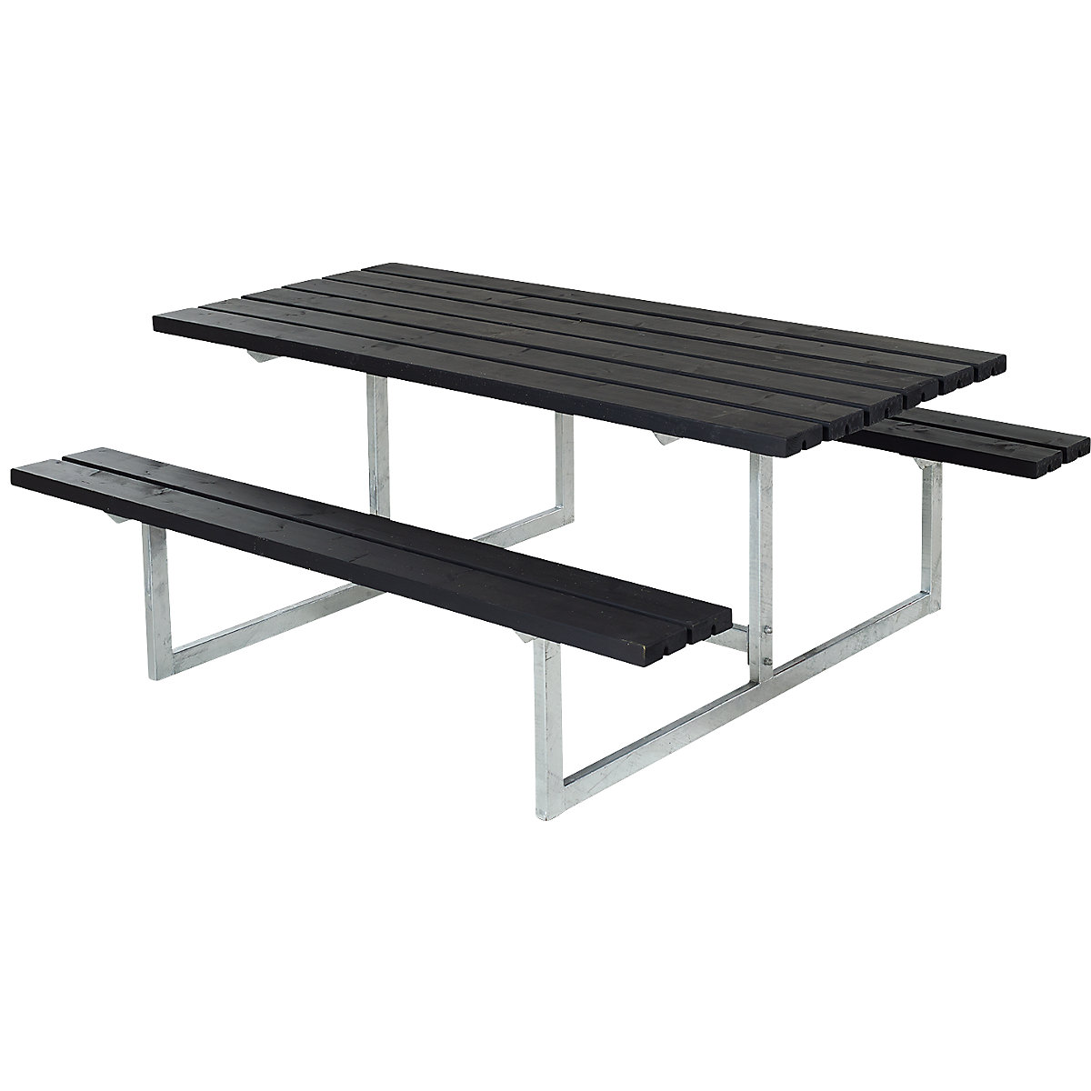 Picnic bench, for 6 people, without backrest, black-5