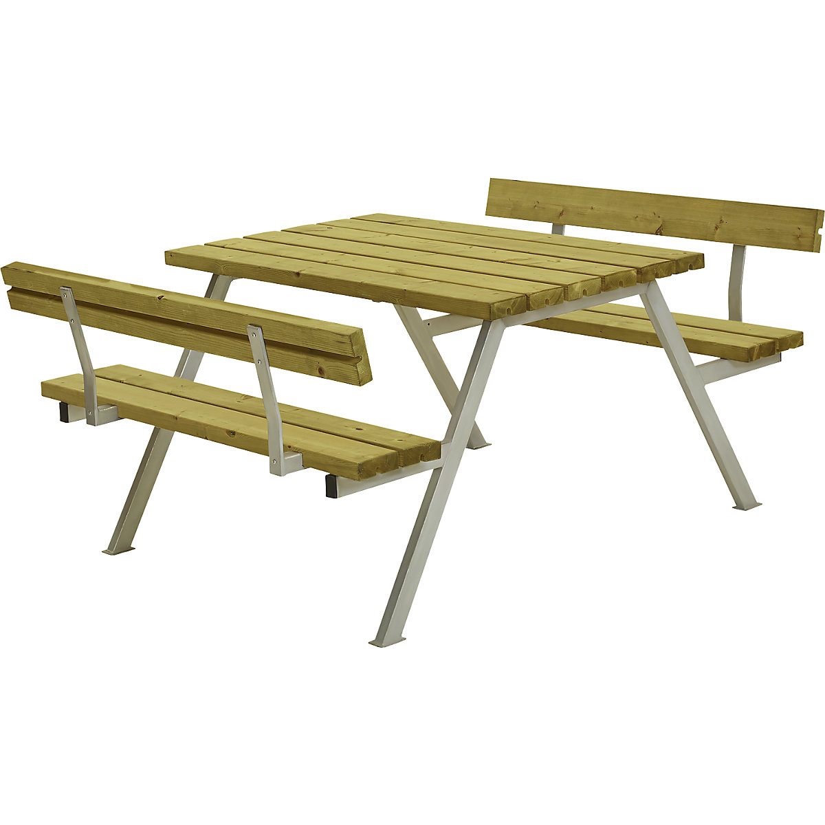 Picnic bench, with back rest, for 4 persons, length 1180 mm, natural