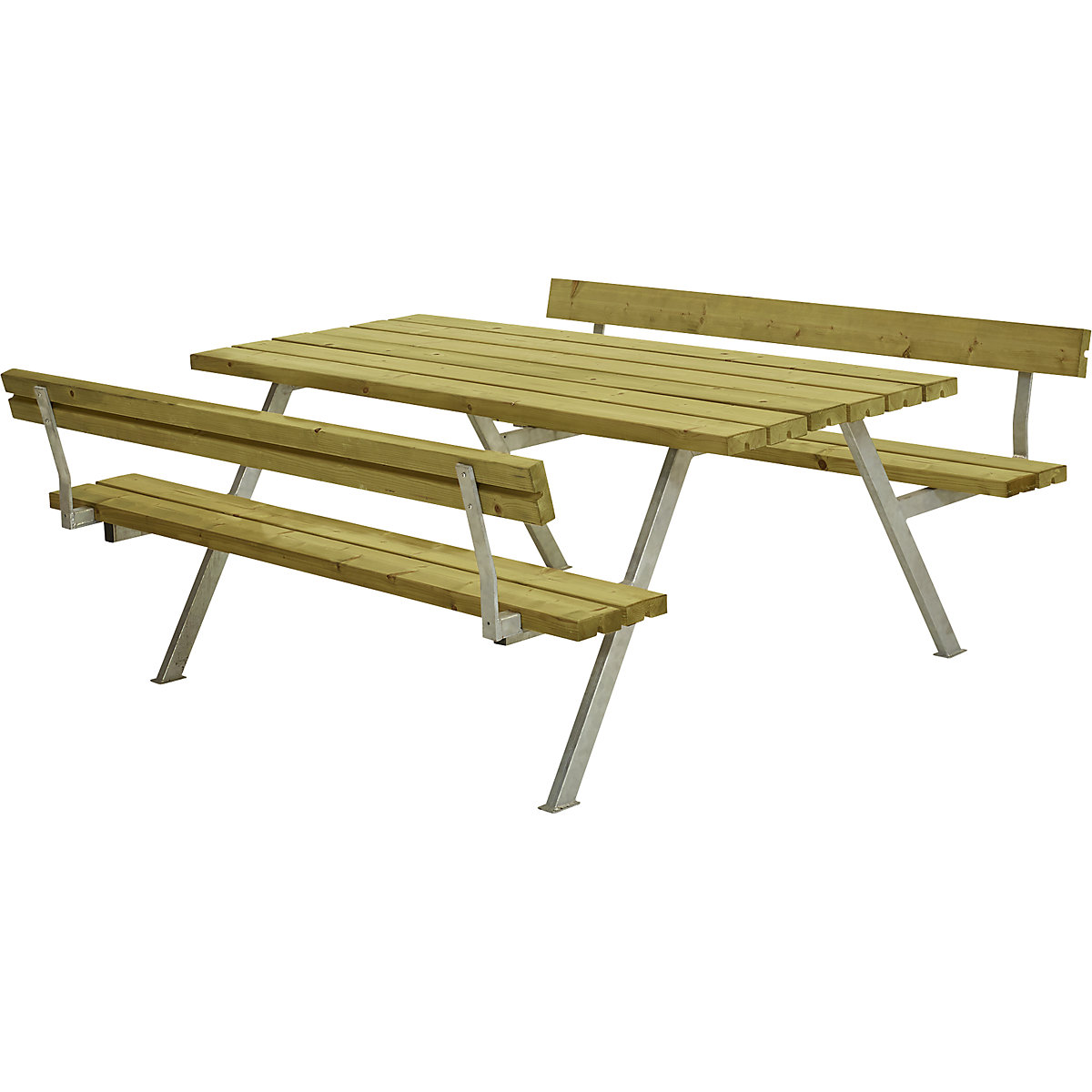 Picnic bench, with back rest, for 6 persons, length 1770 mm, natural