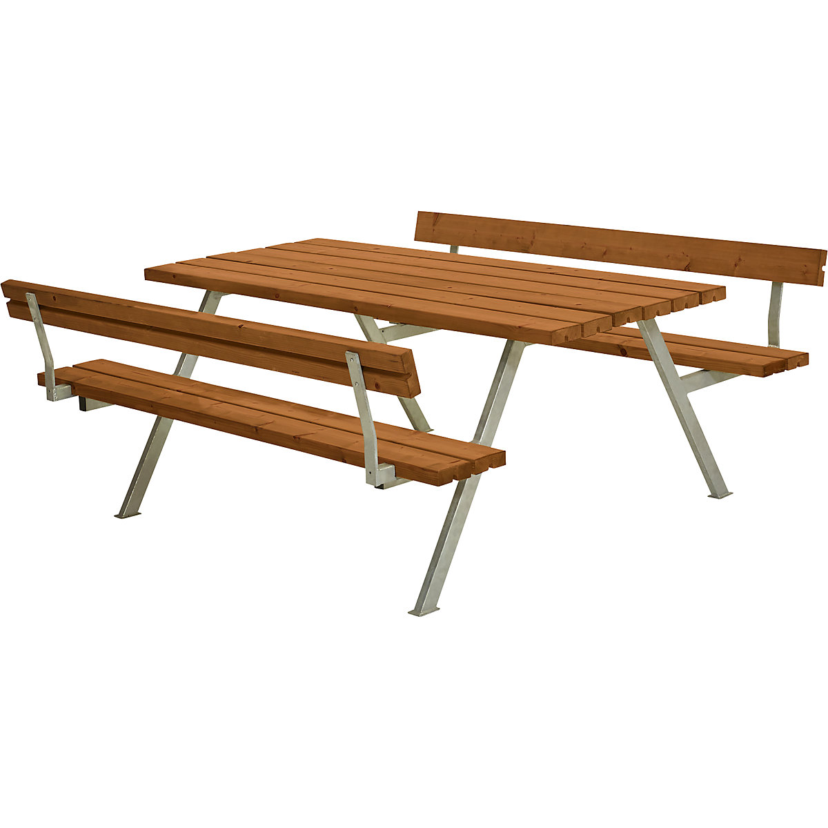 Picnic bench, with back rest, for 6 persons, length 1770 mm, teak-6