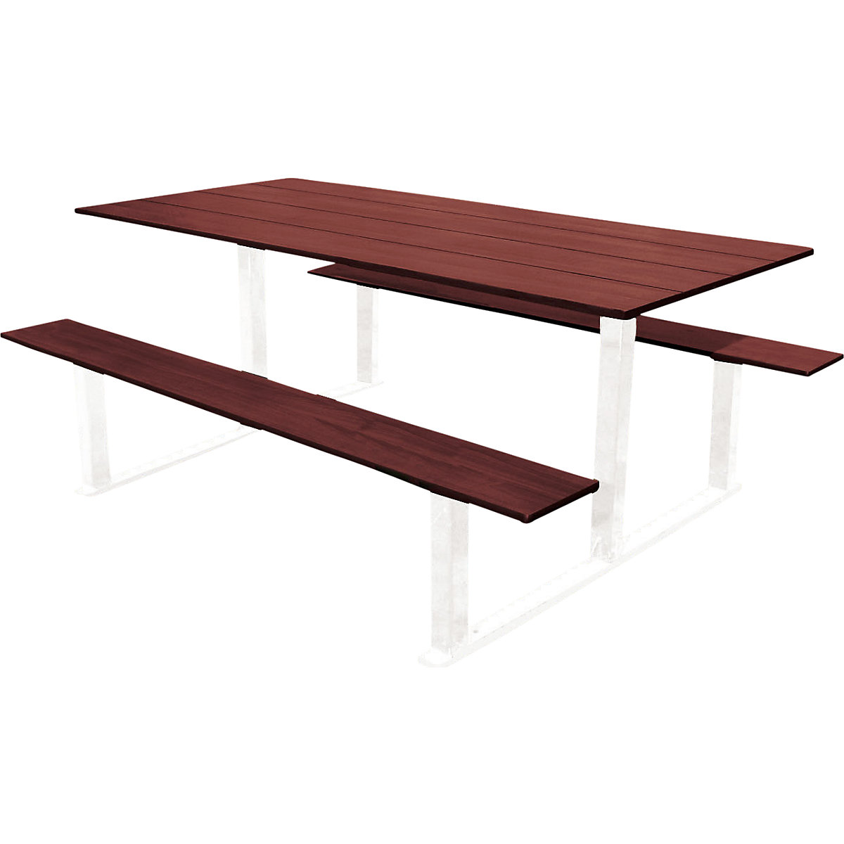 RIGA picnic bench – PROCITY, length 1500 mm, white / mahogany-2