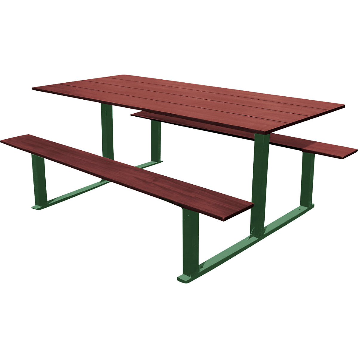 RIGA picnic bench – PROCITY, length 1500 mm, green / mahogany-4