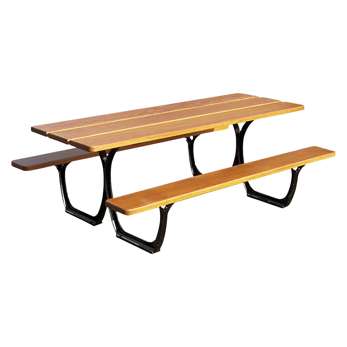 SEVILLA picnic bench – PROCITY, length 2000 mm, black / light oak-2