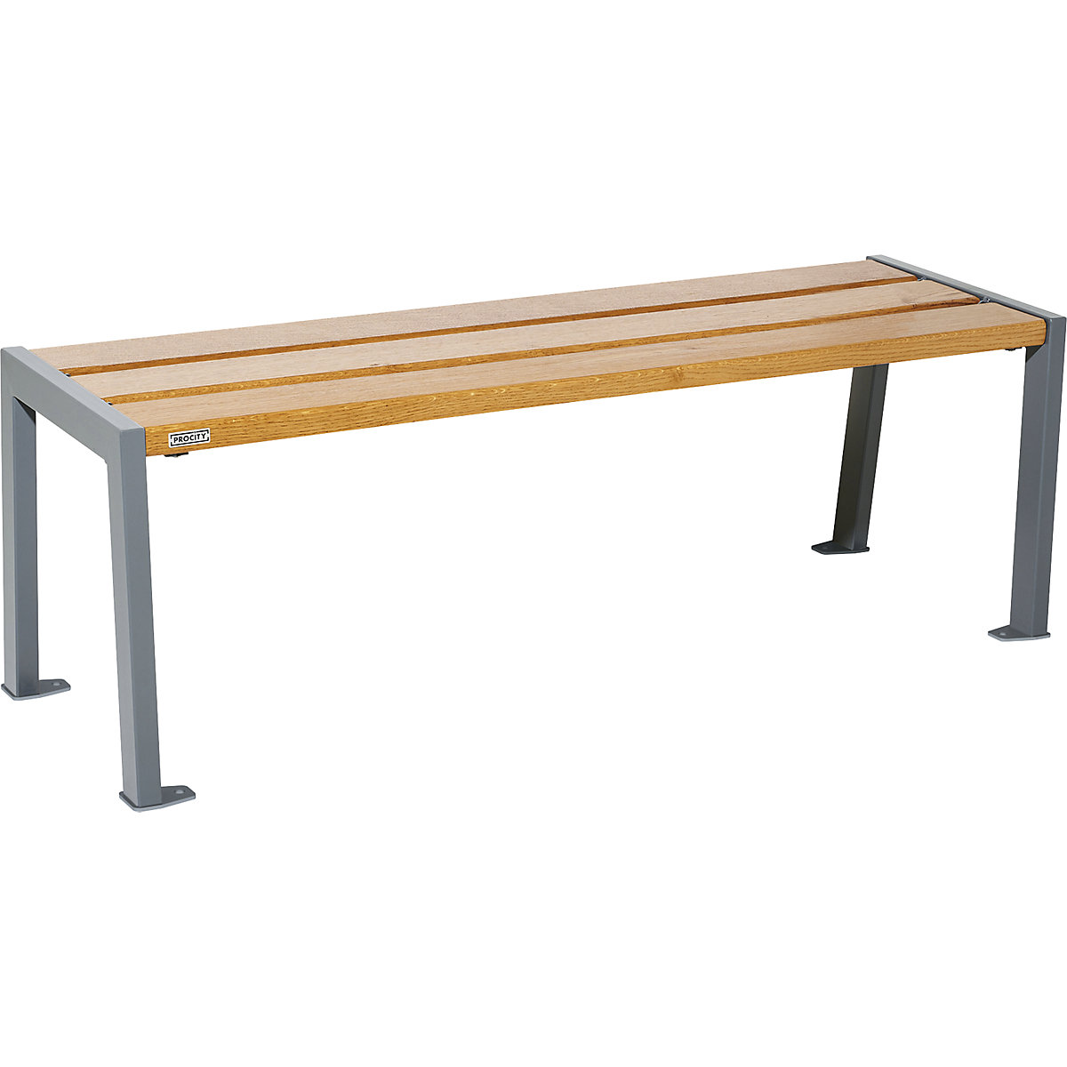 SILAOS® wooden bench without back rest – PROCITY, height 437 mm, length 1200 mm, charcoal, light oak finish-8