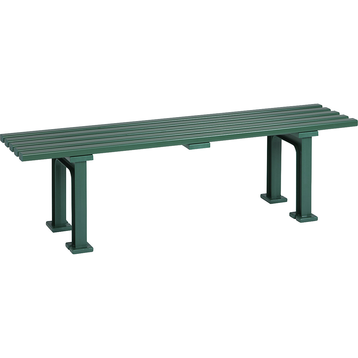 Seating bench without backrest, with 5 slats, length 1500 mm, green-8