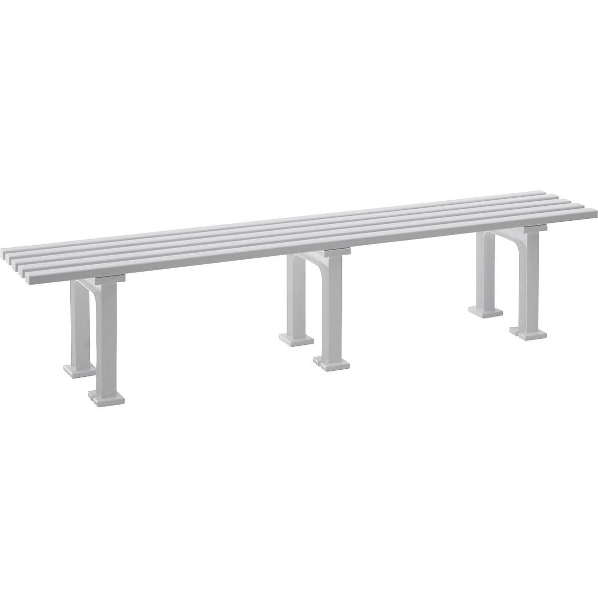 Seating bench without backrest, with 5 slats, length 2000 mm, white-6