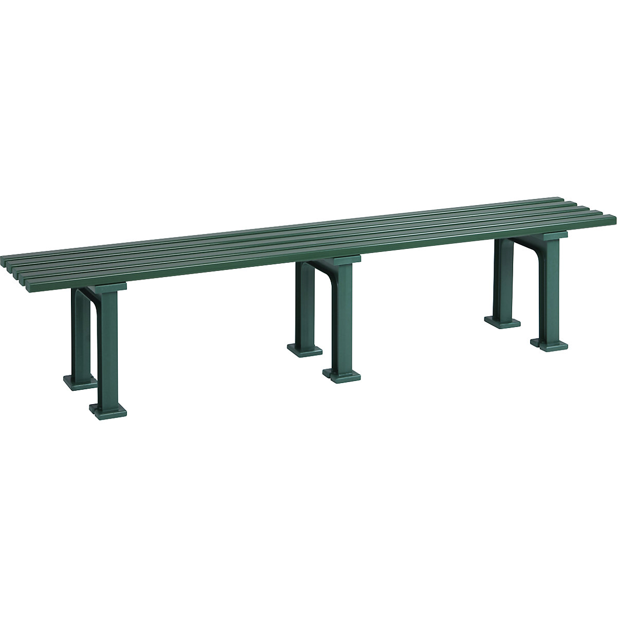 Seating bench without backrest, with 5 slats, length 2000 mm, green-7