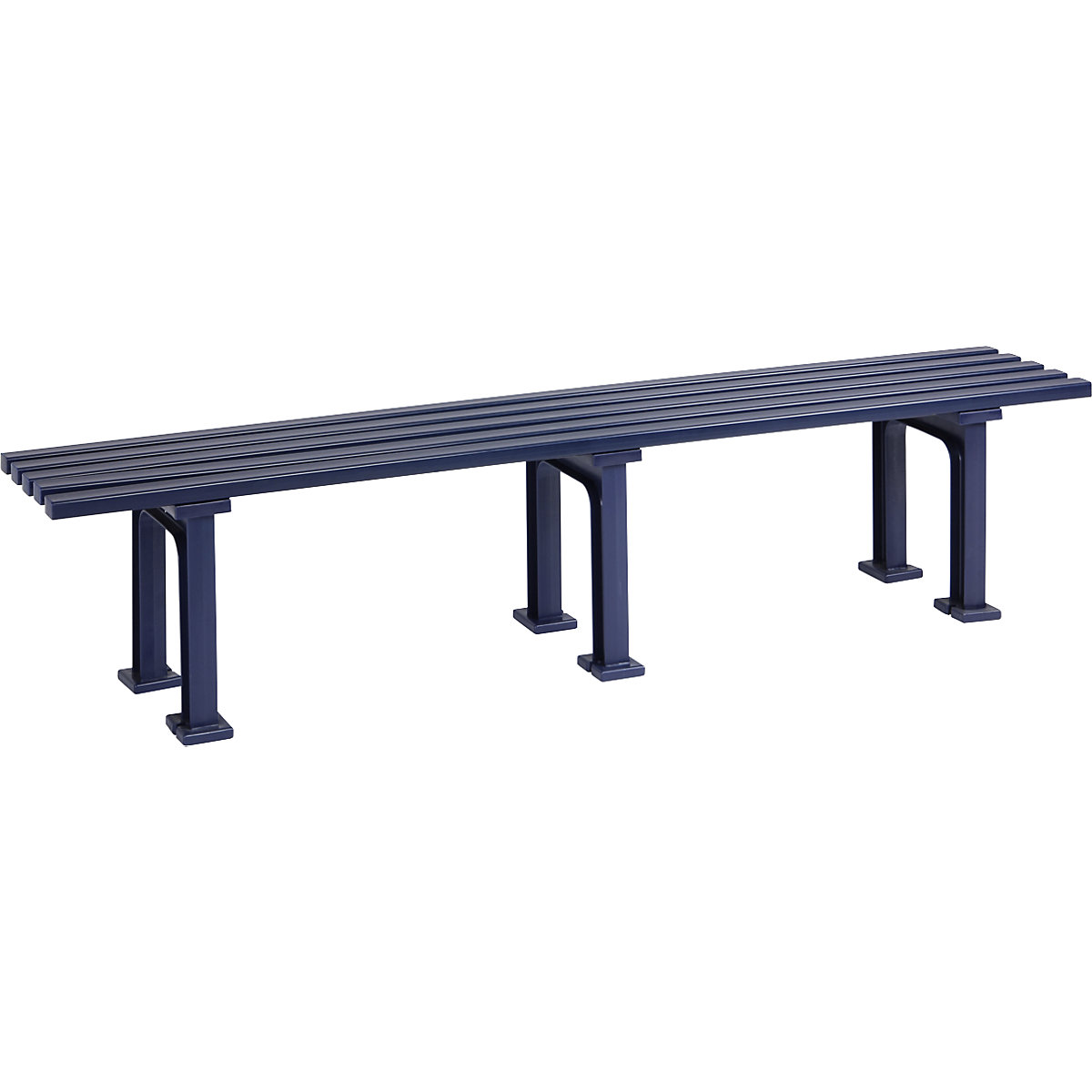 Seating bench without backrest, with 5 slats, length 2000 mm, blue-11