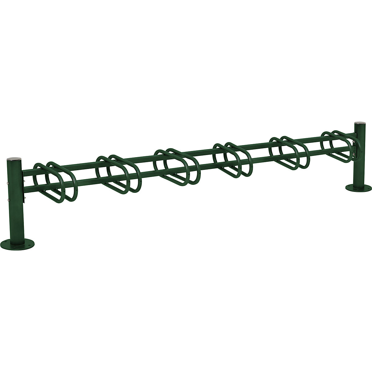 PROVINCE bicycle rack – PROCITY, 6 parking spots, single-sided, moss green-2
