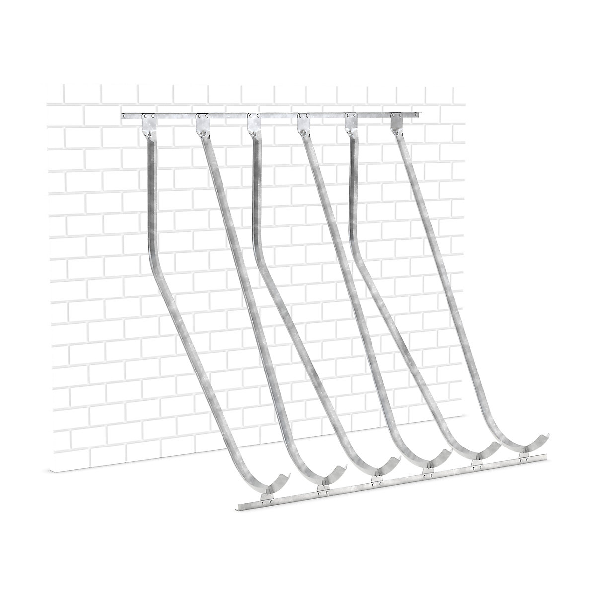 Semi vertical cycle rack, wall mounting, 6 parking spaces-2