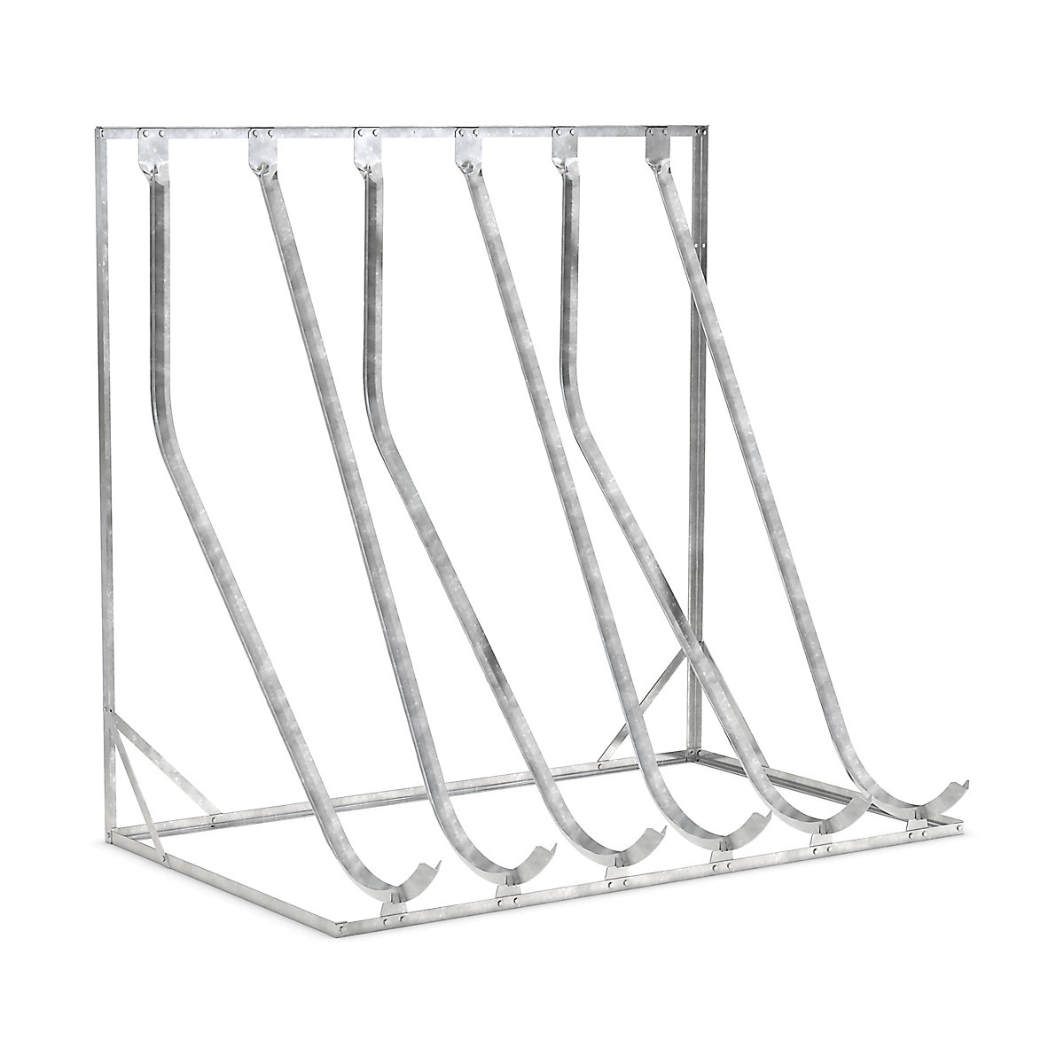 Semi vertical cycle rack, free standing, 6 parking spaces-5