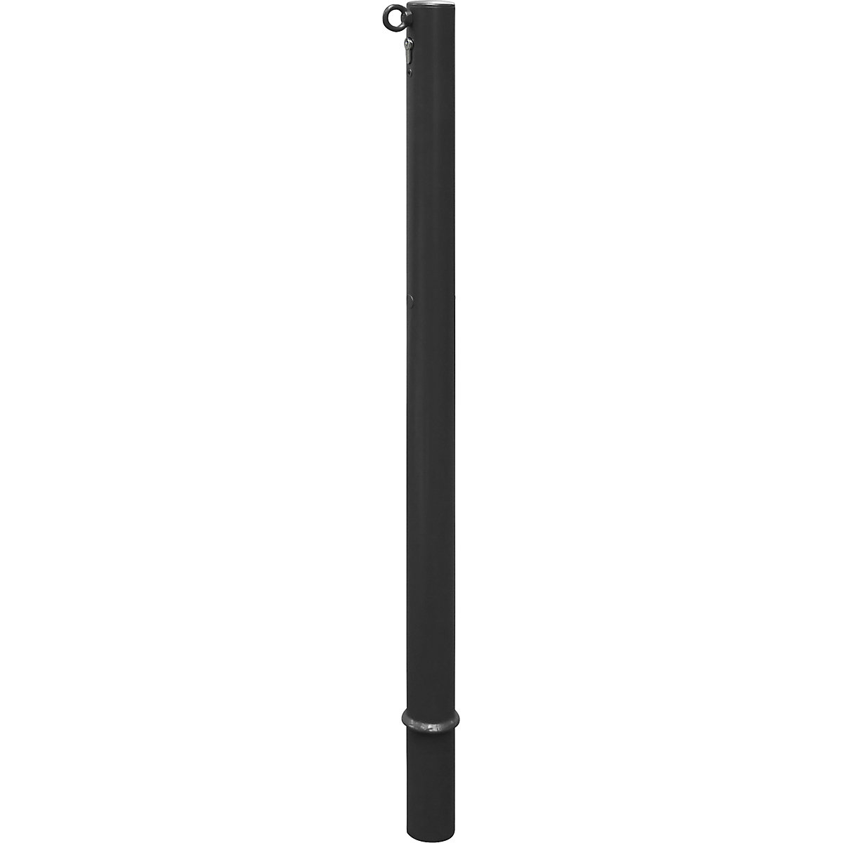 Barrier post, Ø 60 mm, iron mica, removable with profile cylinder, with 1 eyelet-3